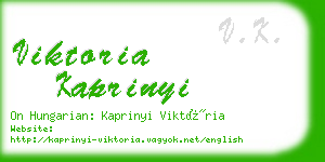 viktoria kaprinyi business card